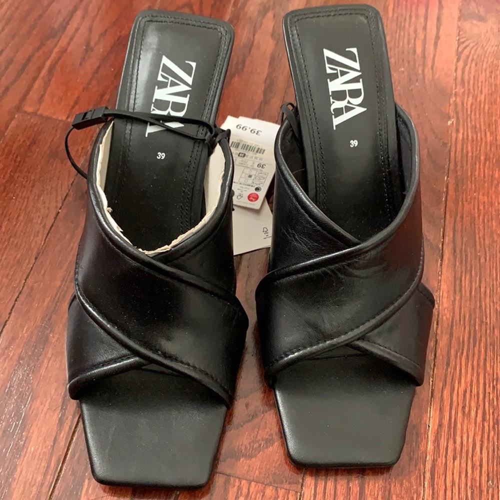 Black Square Toe Heels NWT